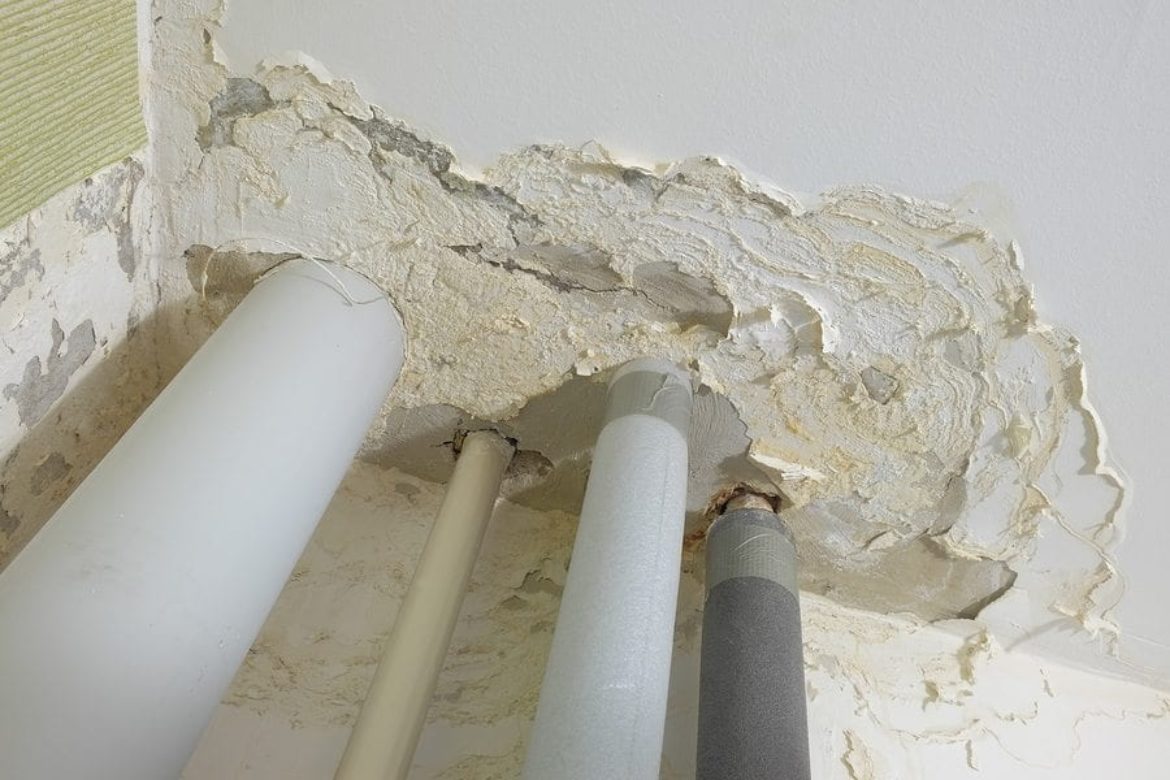 Image of water damage to drywall that can lead to big problems when investing in rental property.